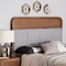 Baxton Studio Esti Mid-Century Modern Fabric and Wood King Size Headboard with Rattan 238-12884-ZORO - alternate 6